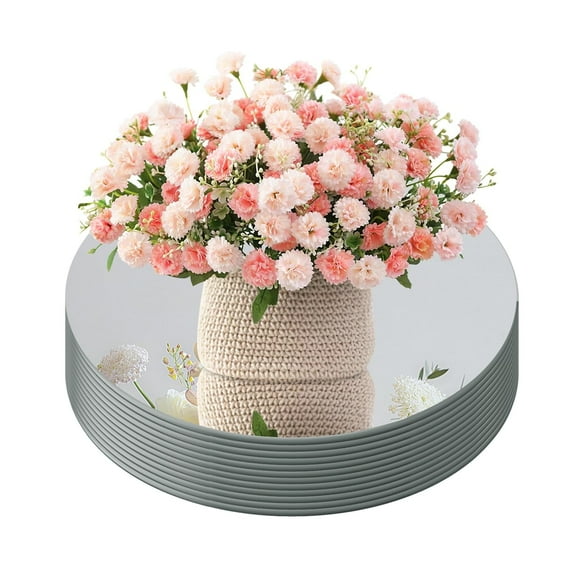 Bonlting Acrylic Round Mirror Plate, 16" Circle Mirror Trays Wedding Centerpieces for Tables Non Glass Mirror Tiles for Home or Wall Decor Candle Crafts Christmas Decorations (12 Pack)