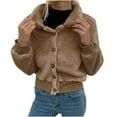 thumbnail image 2 of IROINNID Women's Leisure Short Jacket Solid Color Blouson Jacket Long Sleeve Outwear, Khaki, 2 of 7
