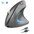 thumbnail image 3 of Ergonomic Wireless Mouse, Rechargeable Mouse 2.4G + BT Wireless Silent for Carpal Tunnel Right Hand, USB Vertical Mouse Wireless for Laptop, for Laptop PC Computer Desktop, 3 of 11