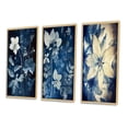 thumbnail image 3 of Designart "Autumn Leaves in Faded Blue Vintage Botanical II" Abstract Botanicals Framed Wall Art Set Of 3 - Blue Modern Frame Canvas Set For Living Room Decor, 3 of 6