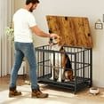 thumbnail image 2 of Gymax Foldable Dog Crate Furniture w/Removable Tray Lockable Door Lockable Wheels, 2 of 10