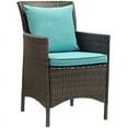 thumbnail image 2 of Modway Conduit 17" Rattan Patio Dining Armchair in Brown/Turquoise (Set of 2), 2 of 3