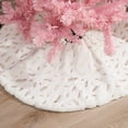 thumbnail image 5 of AIZHIWENG Bronzing Feather Christmas Tree Skirt Decoration, 48in White, 5 of 6