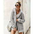 thumbnail image 3 of Veste en Molleton Surdimensionnée pour Femmes Cardigan à Manches Longues Veste Teddy, 3 of 4