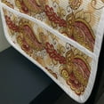 thumbnail image 3 of East Microwave Oven Cover, Traditional Paisley in Colors Floral Ornamental Cultural Art, Water Resistant Organizer with Pockets for Kitchen, 36" x 12", Orange Yellow and Red, by Ambesonne, 3 of 4