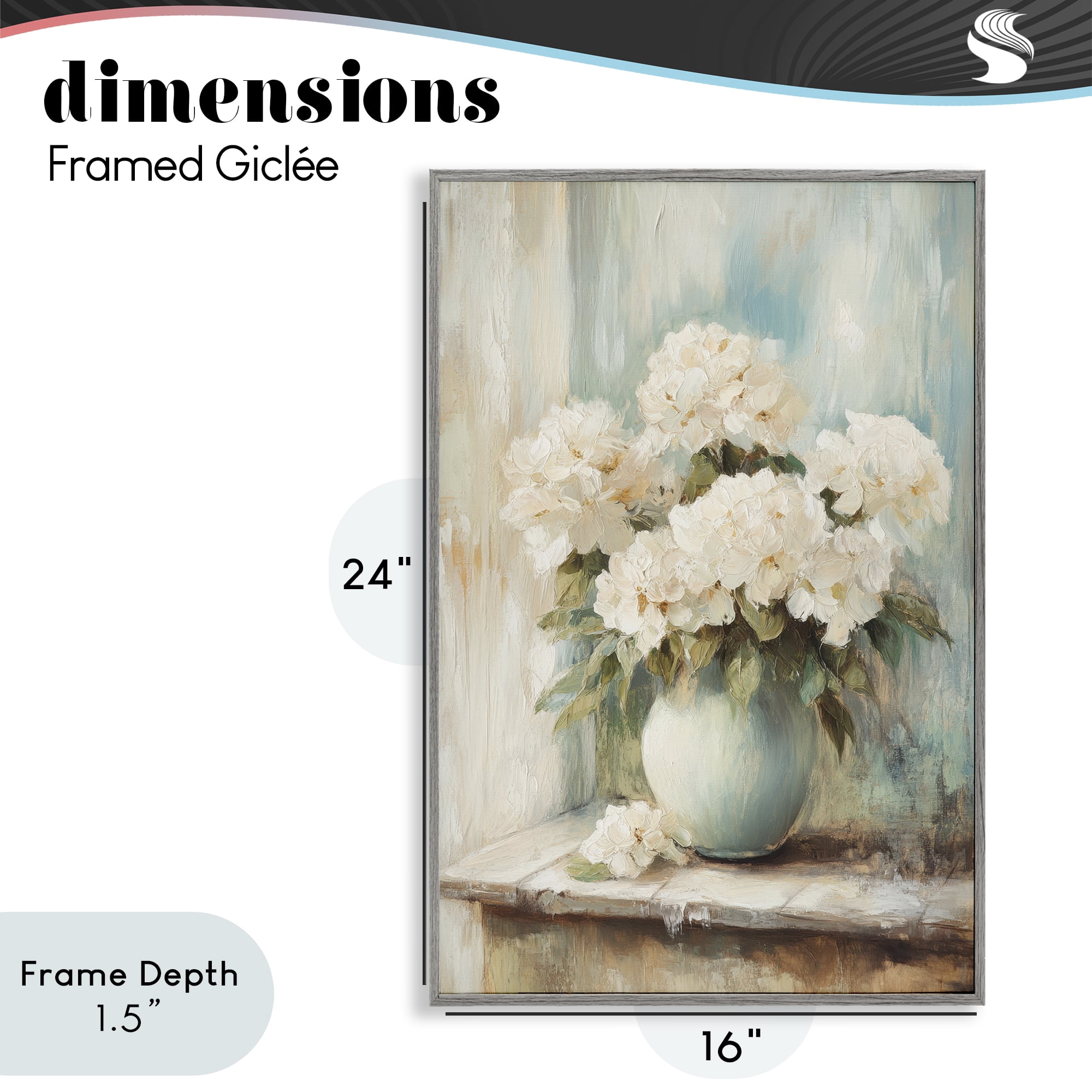 Stupell Industries Mantle Arrangement of Soft Blossoms Gray Framed Giclee Art, design by Petal Prints Design