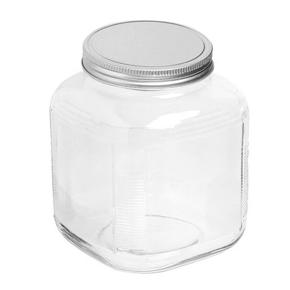 Anchor Hocking Clear Glass Cracker Jar with Brushed Aluminum Lid, 1 Gallon - 4 Pack