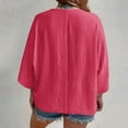 thumbnail image 4 of Diufon Women's Button Down Shirts 3/4 Sleev V Neck Tunic Blouses Plus Size Loose Flowy Cardigan Tops, 4 of 9