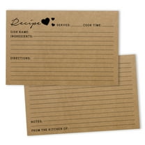 Inkdotpot 4x6 Inch Recipe Cards (Set of 50) , Thick Double Sided Premium Card Stock- Modern Style Kraft Recipe Notecards for Weddings- Bridal- Baby Shower - Classic Theme