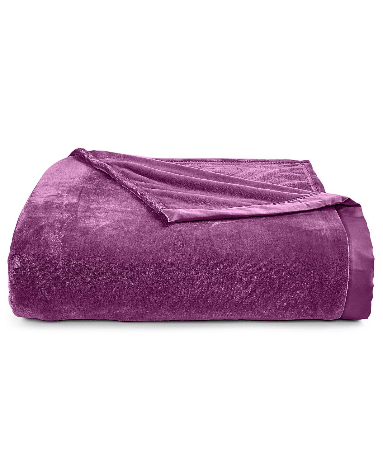 Photo 1 of Berkshire Classic Velvety Plush Twin Size 60 Inches x 90 Inches Polyester Blanket, Eggplant