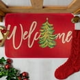 thumbnail image 1 of Red Xmas Tree Christmas Welcome Doormat, Winter Home Decor Low-Profile Switch Rug Door Mat Floor Mat for Indoor Outdoor 20x32 Inch, 1 of 6