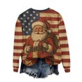 thumbnail image 7 of Women’s Retro Christmas Cartoon Print Round Neck Hoodie Casual Fall Winter Sweatshirt Fun Holiday Light Graphic Pullover Comfortable Xmas Novelty Gift Top, 7 of 7