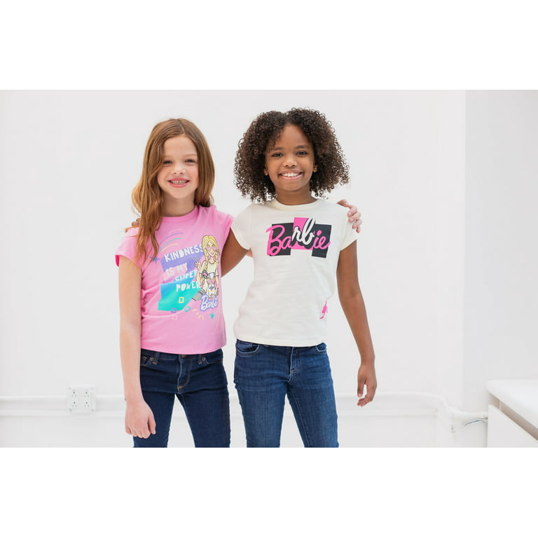 Barbie Toddler Girls 2 Pack T-Shirts Toddler to Big Kid