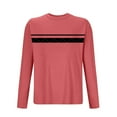 thumbnail image 3 of Zylanna Men's Long Sleeve T-Shirts, Striped Activewear Crew Neck Stretchy Casual Tops for Sport Red, 3 of 3