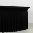 thumbnail image 6 of BalsaCircle 6 feet Black Wavy Spandex Fitted Round Tablecloth Table Skirt Reception Catering Dining Table Linens, 6 of 7