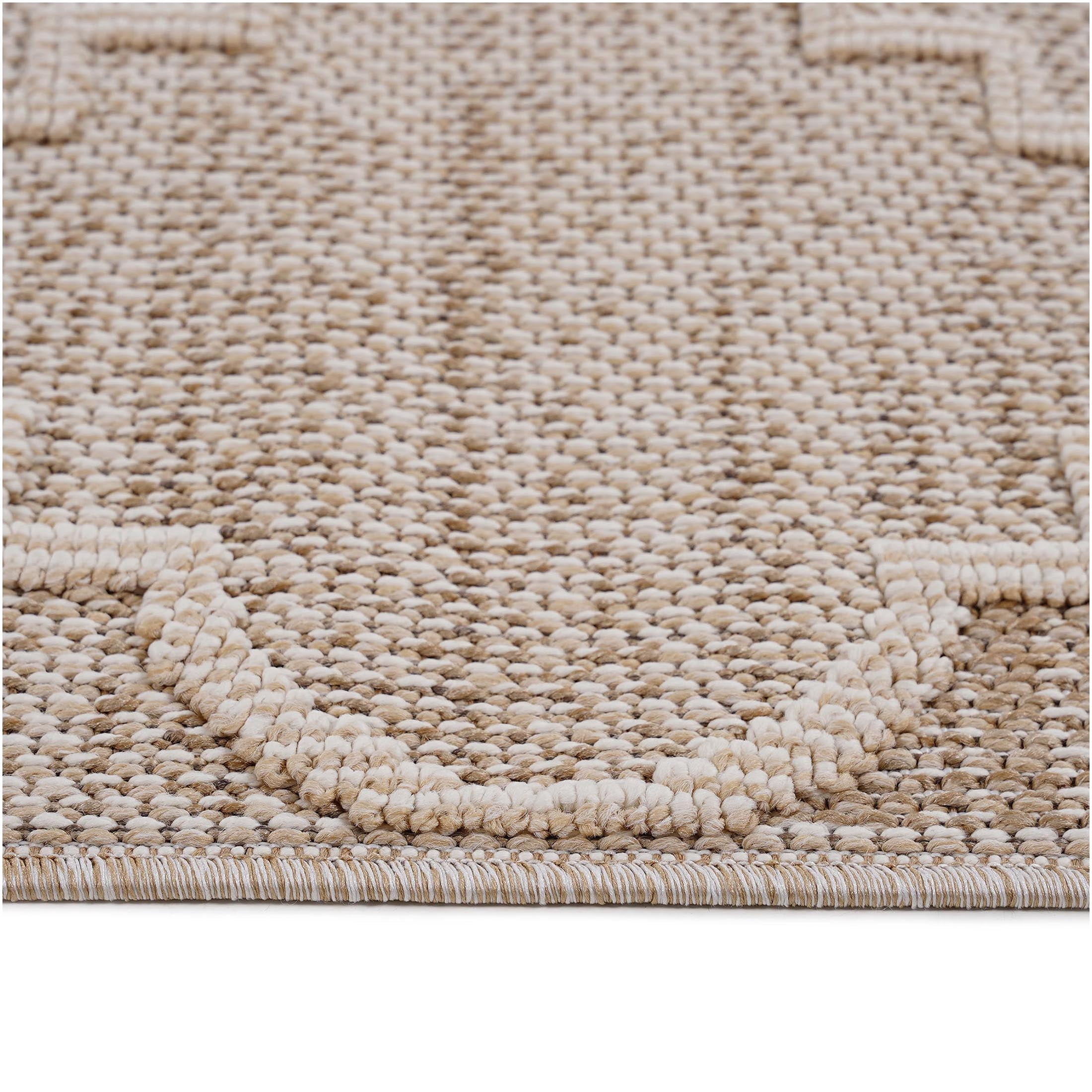 JERFIT 8x10 Cream Trellis Indoor Outdoor Rug, Non-Shedding Stain Resistant Low Pile Area Carpet for Living Room Bedroom