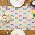 thumbnail image 4 of Easter Table Runner, Happy Easter Decorations Colorful Bunny Easter Runner for Table Seasonal Spring Holiday Decor for Indoor Outdoor Dining Table Decorations (13'''' x 72''''), 4 of 6