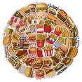 thumbnail image 2 of Juego de pegatinas para hamburguesas y patatas fritas, 50 unidades, bonitas calcomanías de vinilo co, 2 of 2