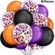 thumbnail image 1 of Globos de Halloween de 12", globos para fiesta de Halloween, globos de helio, confeti morado, naranja y negro, 1 of 5