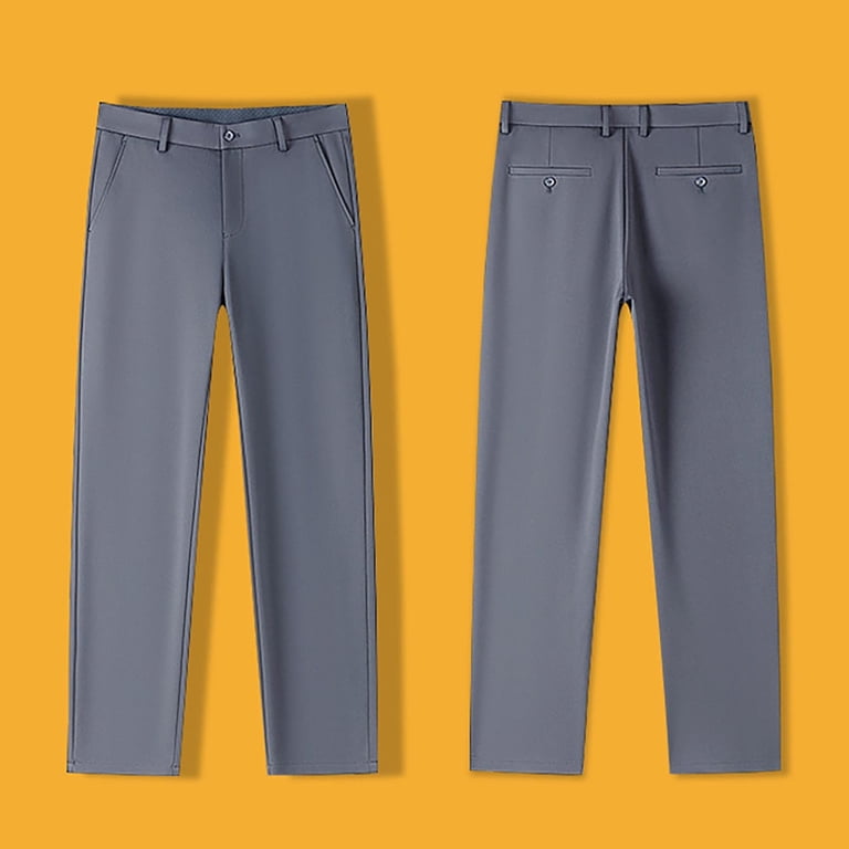 Byoo Toddler Boys Classic Straight Leg Dress Pants Solid Button Closure formal School Uniform Trousers,Grey