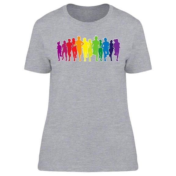 Colorful Running People T-Shirt Women -Image by Shutterstock, Female Medium