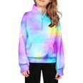 thumbnail image 2 of Coerni Girls' Half Zip Sweatshirt Tie Dye Pullover Sweatshirt Long Sleeve Crop Tops for Kids Girls Trendy Preppy Clothing, 2 of 4