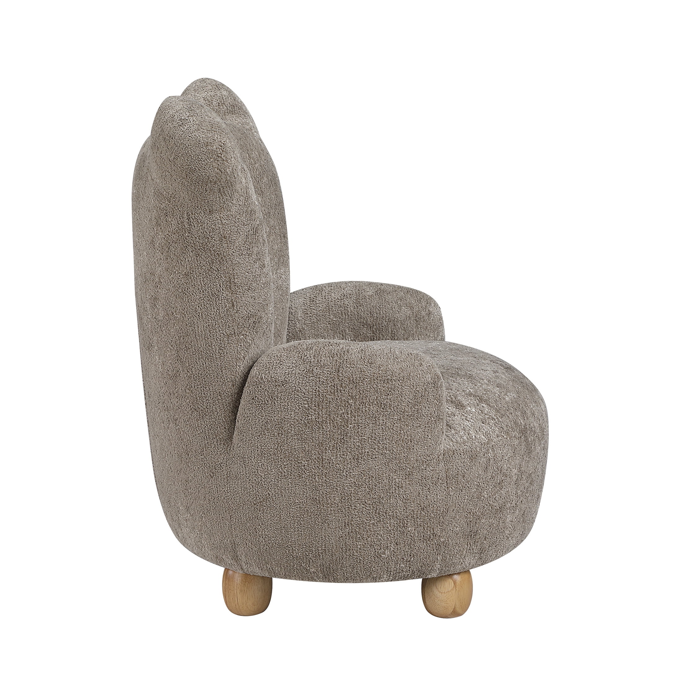 OakvillePark Grove Modern Chenille Cute Bear Shaped Kids Accent Chair, Brown