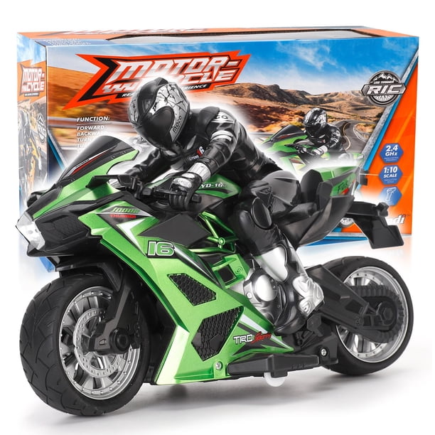Motocicleta acrobática con control remoto RC Liberty Imports Green