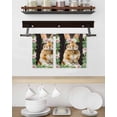 thumbnail image 3 of Easter Bunny Kitchen Dish Towels for Drying Dishes Set of 4, Spring Daisy Botanical Leaves Brown Wood Waffle Weave Microfiber Hand Tea Bathroom Towels Quick Dry & Absorbent Towel 15.7x23.6, 3 of 7