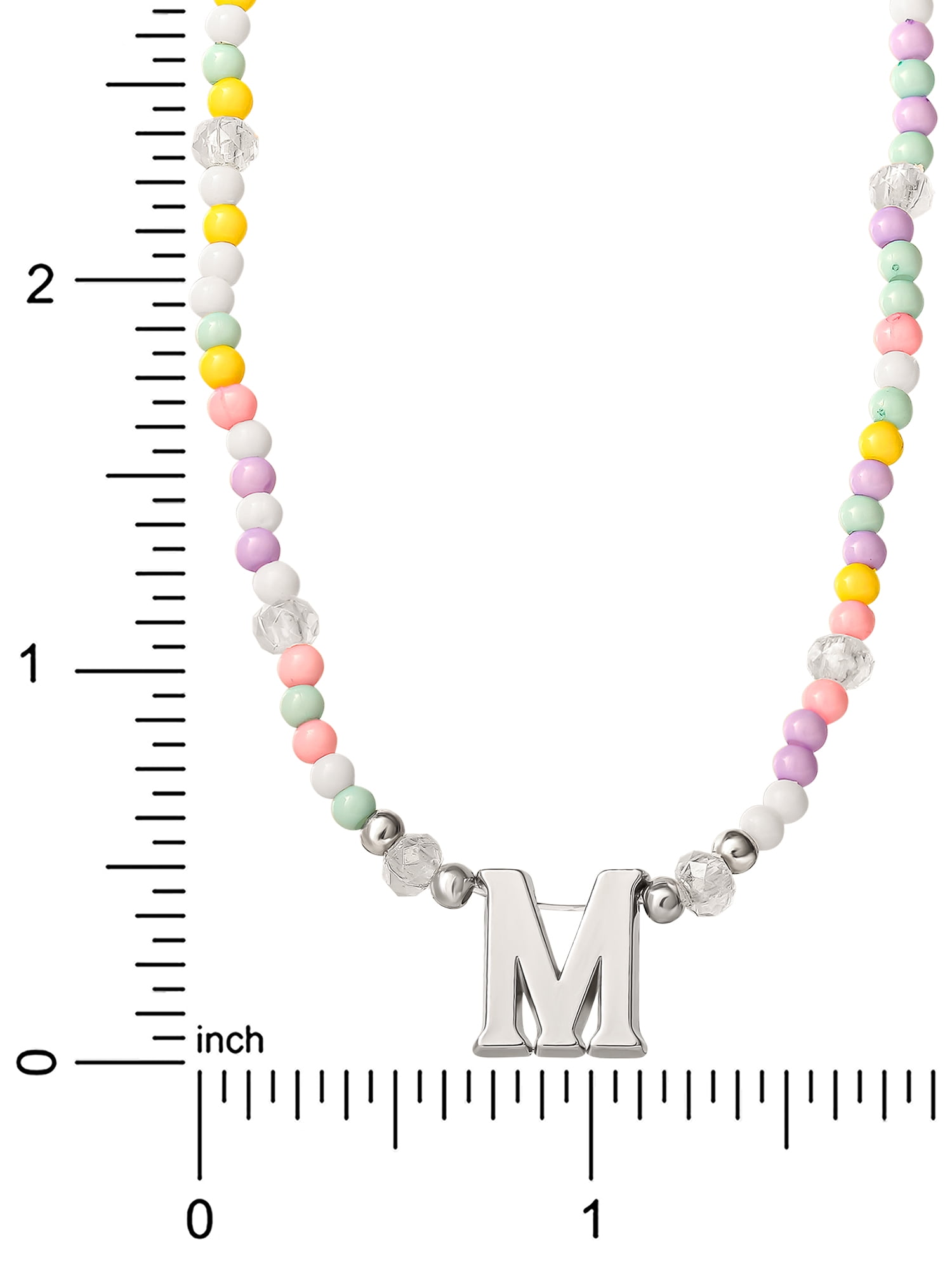 Justice Girl's/Tween Beaded Initial Pendant, Letter M