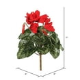 thumbnail image 3 of Vickerman Buisson de Cyclamen Rouge en Polyester 11 Pouces avec 25 Feuilles 6 Fleurs et 2 Bourgeons, 3 of 3