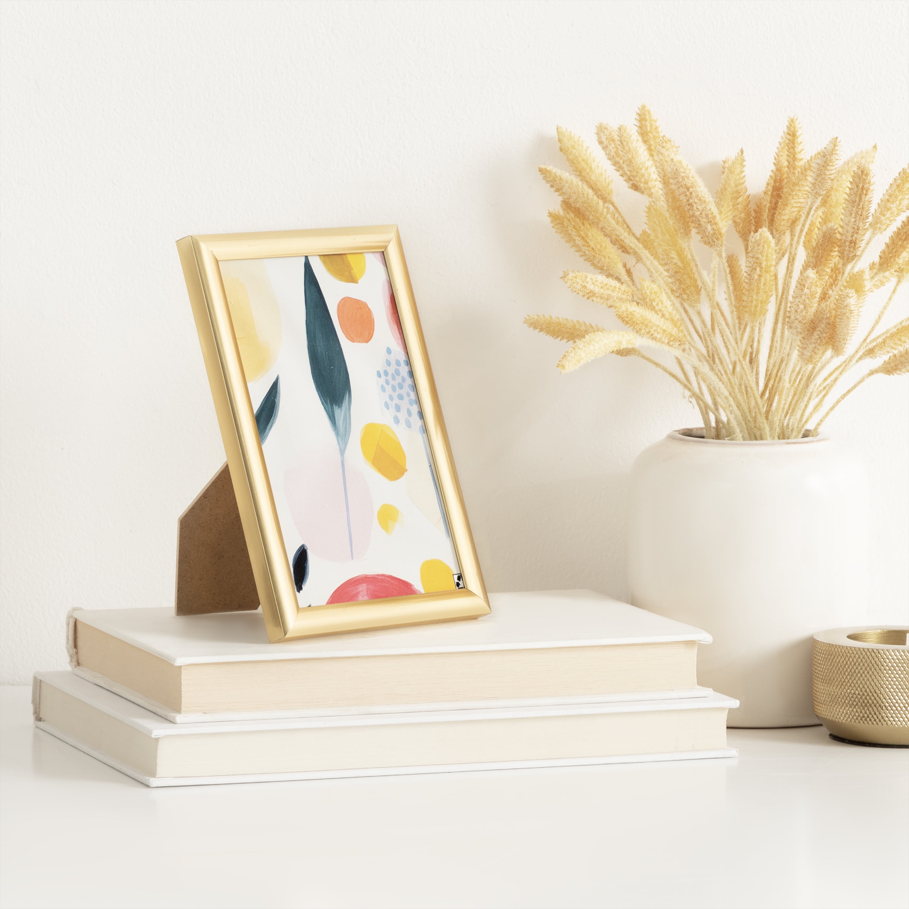 (3 pack) DesignOvation 4x6 Linear Gold Decorative Tabletop Picture Frame
