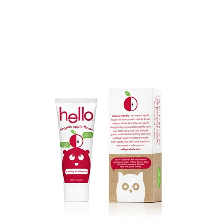 (2 Pack) hello organic apple toddler training (Best Natural Organic Toothpaste)