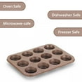 thumbnail image 6 of Korkmaz Muffy Non-Stick Muffin Pan & Cupcake Pan | Granite Muffin Tin with 12 Cups | Baking Tray Perfect Bakeware for Baking Muffins and Cakes | Dishwasher Safe, Oven Safe, Freezer Safe, Brown, 6 of 6
