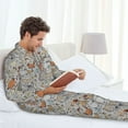 thumbnail image 6 of Fotbe Funny Chicken Pattern Long Sleeve Pajama Set for Men,Sleepwear Set,2-piece Loungewear Set,Soft PJs Comfy Nightwear with Pockets-Medium, 6 of 7