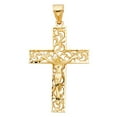 thumbnail image 2 of Ioka-14K Yellow Gold Crucifix Charm Pendant with 3.9mm Figaro 3+1 Chain Necklace - 22", 2 of 4