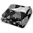 thumbnail image 4 of Christmas Tree Throw Blanket Ultra Soft Warm All Season Black White Leaf Circle Polka Dot Decorative Fleece Blankets for Bed Chair Car Sofa Couch Bedroom 50"X60", 4 of 6