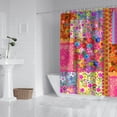 thumbnail image 2 of Waterproof Boho Patchwork Vintage Shower Curtain 72x72 Inch Bohemian Style Stitching Colorful Floral Retro Shower Curtains for Bathroom Hotel Home Decor with 12 Hooks, 2 of 5
