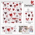 thumbnail image 6 of Valentines Shower Curtain Vintage Heart Bathroom Decor Retro Valentine Shower Curtain Set for Bathroom Romantic Gift for Bathtub, Watercolor Fabric (White, 71x71inch), 6 of 8
