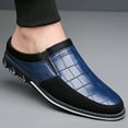 thumbnail image 6 of Men's Casual Loafers Fashion Simple Leather Walking Oxford Breathable Comfortable Slip-On Slippers Blue 14 US, 6 of 7