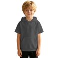 thumbnail image 4 of Bysome Boys Hoodies Solid Color Short Sleeve Hooded Tees Autumn Soft Boys Sweatshirts Size 9-10 Years Dark Gray, 4 of 6