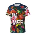 thumbnail image 3 of Rocae Summer Birds and Flowers for Men's Moisture-Wicking Crew Tee - T-Shirt for Sports, Outdoor Activities, and Casual WearMedium, 3 of 9