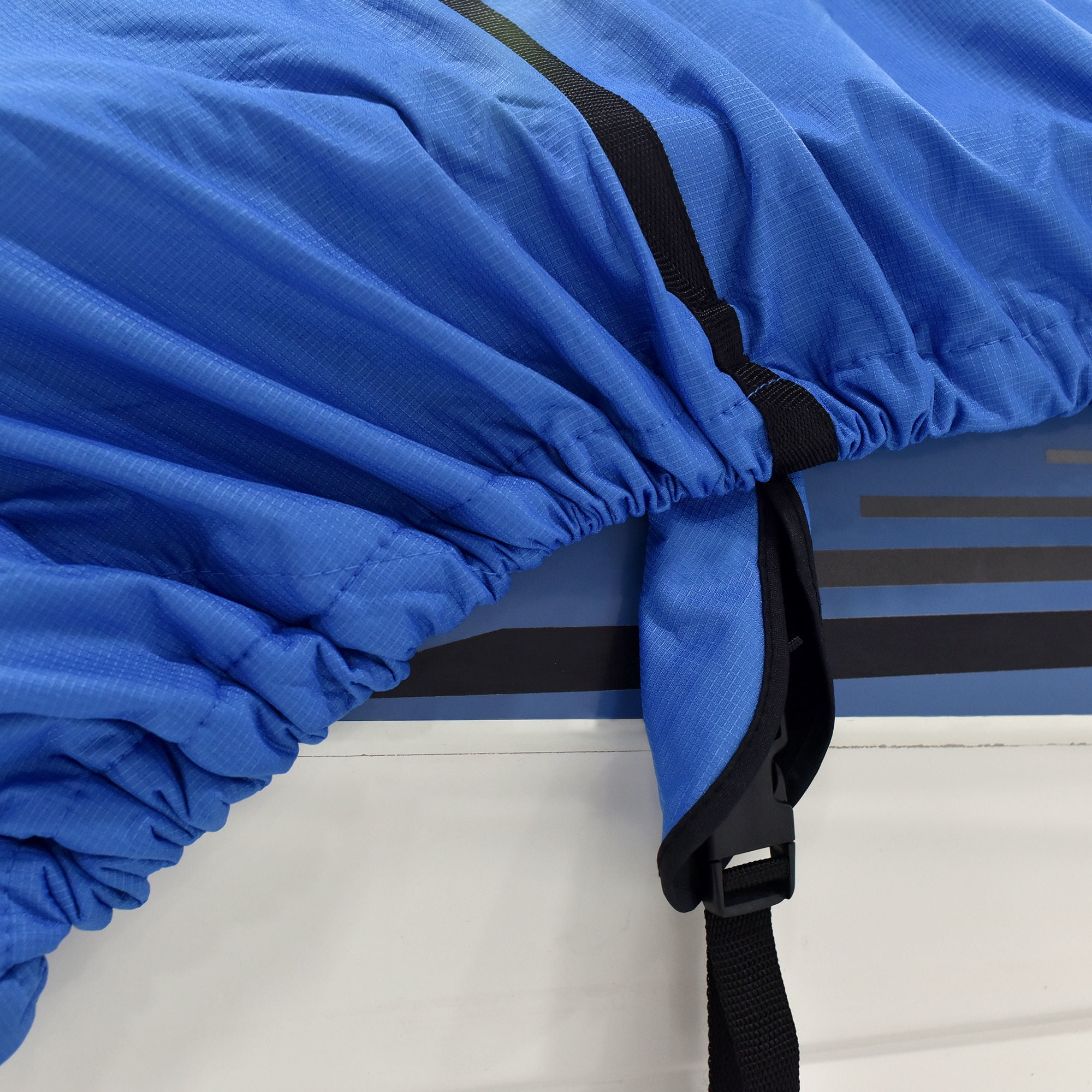 Budge American Flagship Ripstop Pontoon Cover, Blue, 24' to 28' Long (Beam Width Up to 110")