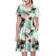 thumbnail image 1 of Easygdp Tropical Summer Palm para Vestido Transpirable de Mujer, Vestido Suelto de Manga Corta con Pliegues y Bolsillos para el Verano, 1 of 6