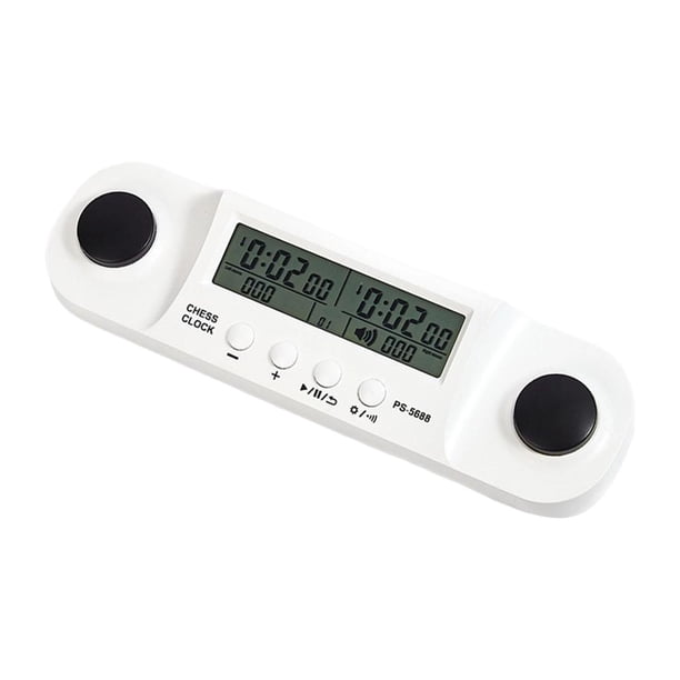 Reloj de ajedrez digital, temporizador de ajedrez para regalo, accesorio, juego de ajedrez internacional Blanco