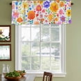 thumbnail image 5 of Spring Floral Valances for Windows, Watercolor Colorful Botanical Summer Light Filtering Kitchen Curtains, Rod Pocket Window Valance Curtains for Living Room Bedroom, 60" W x 18" L, 2 Panels, 5 of 9