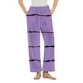 thumbnail image 3 of Nfurl Women's Winter Flannel Pajama Pants with Pockets Warm Stripe Elastic Waist Pjs Bottoms Cozy Lounge Long Boxer Pant Ladies Sleep Bottom Purple XL, 3 of 6