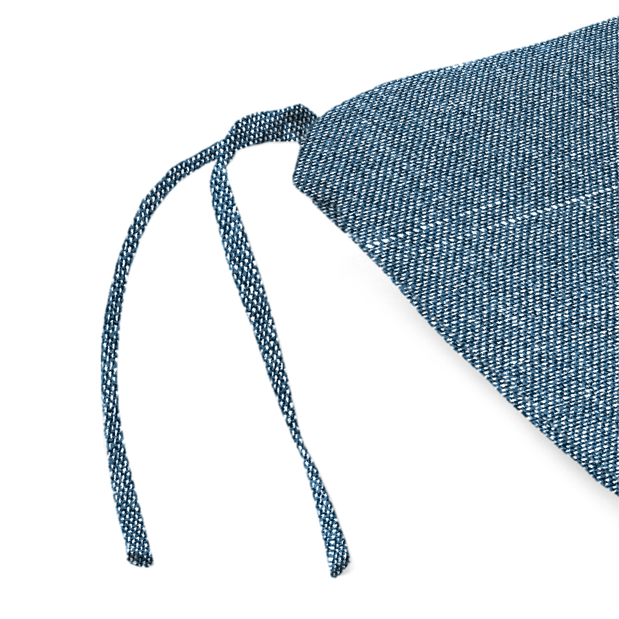 Jordan Manufacturing 15" x 18" Tory Denim Blue Crosshatch Rectangular Outdoor Chair Pad Seat Cushion with Ties