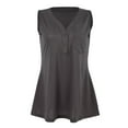 thumbnail image 2 of Camiseta Chaleco con cuello en V Casual , Gris, 2XL Gray 2XL Hugo top sin mangas para mujer, 2 of 10