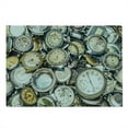 thumbnail image 2 of Clock Cutting Board, Antique Theme a Pile of Several Different Vintage Style Clocks Retro Pattern Design, Decorative Tempered Glass Cutting and Serving Board, Large Size, Grey Beige, by Ambesonne, 2 of 5